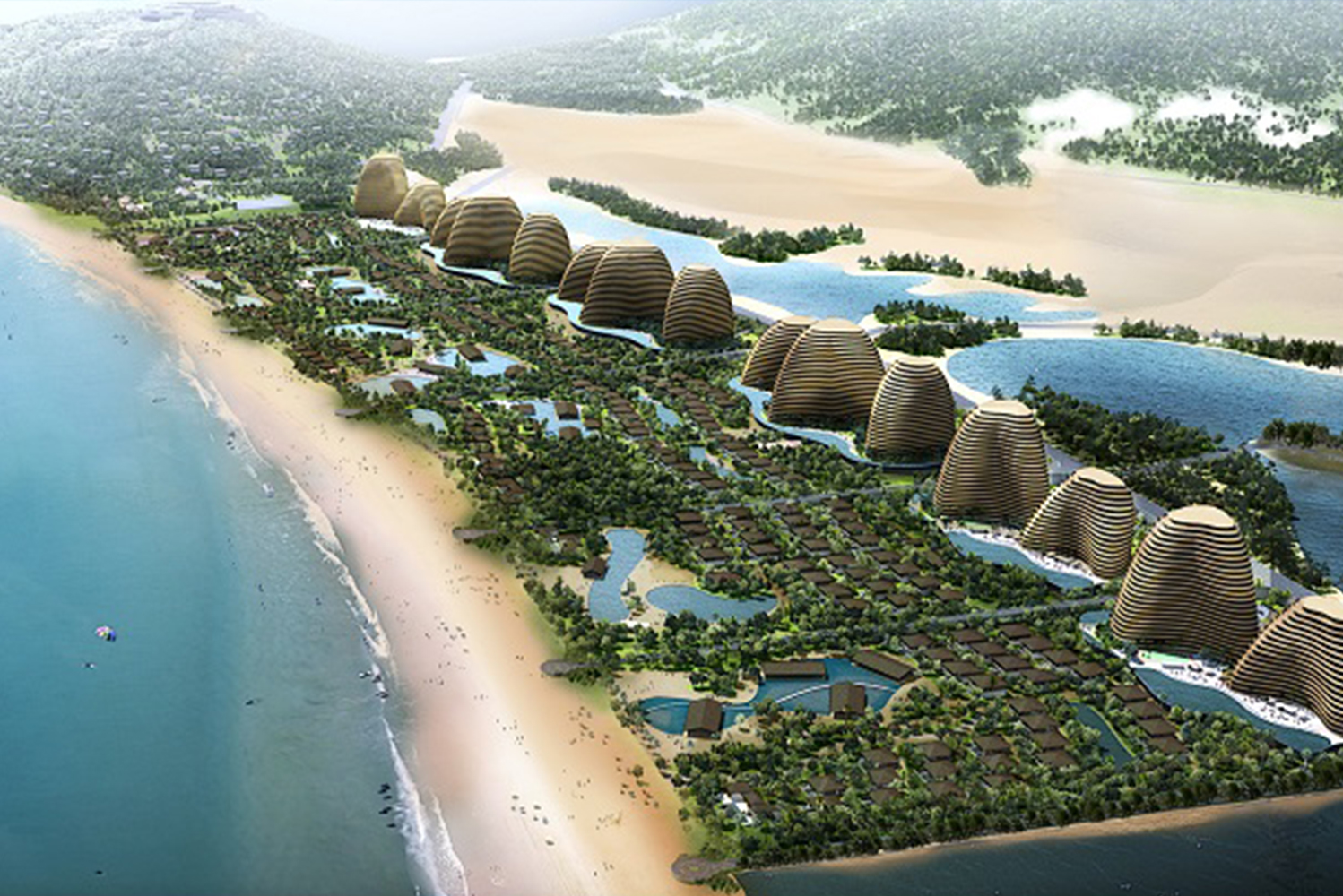 Chapman Taylor designed the masterplan for the 1100000 square meter 11840301 square foot Mui Dinh eco-resort in Vietnam