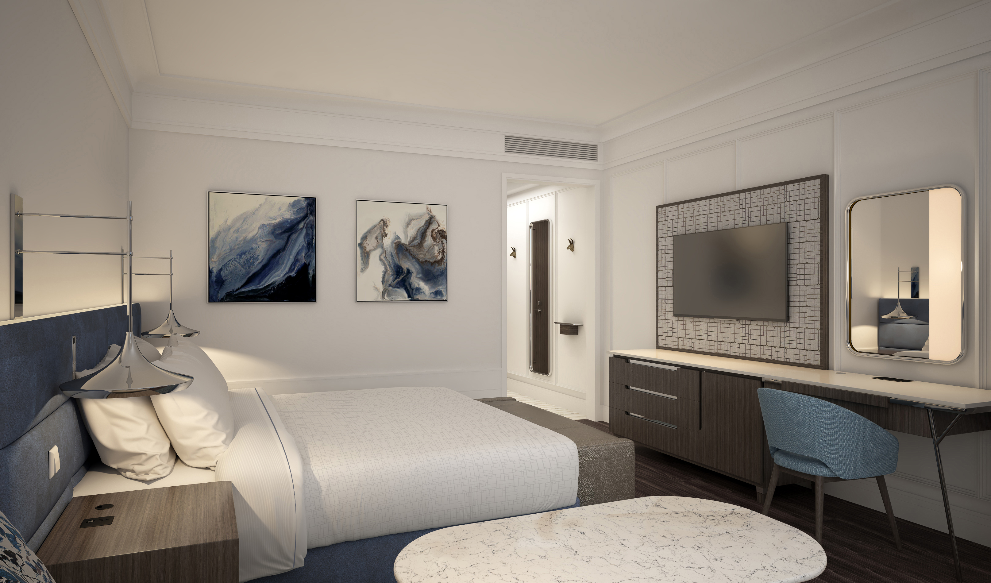 Jeffrey Beers designed the new Wyndham guestrooms