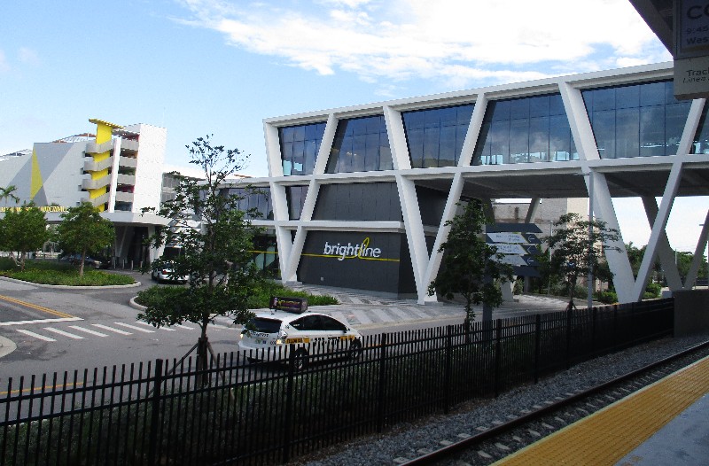 Fort Lauderdales new Brightline train terminal is open for business The Brightline garage to the far left offers free parki