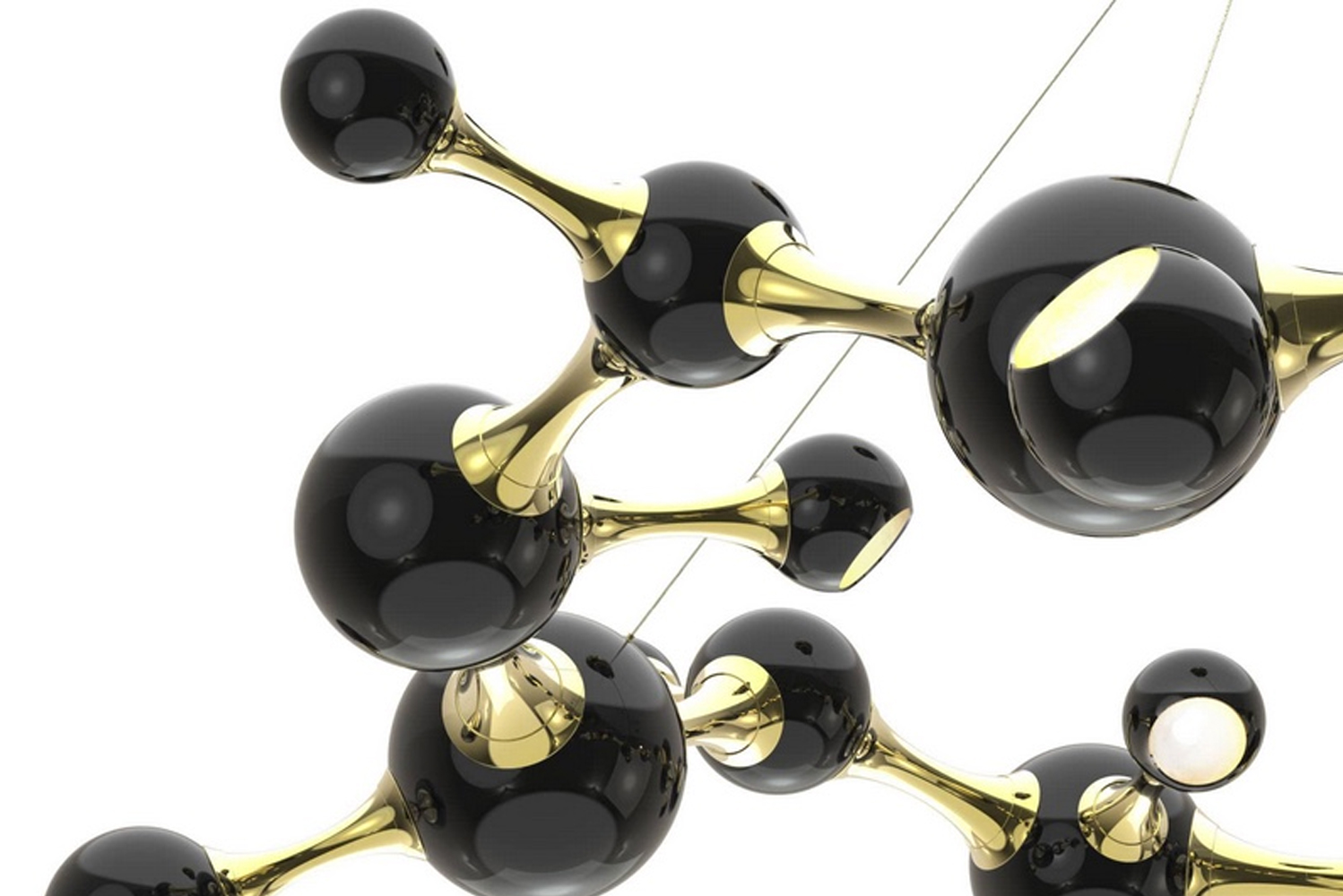 Portuguese lighting brand Delightfull unveiled a new chandelier with a design emphasis on molecules appropriately named Atom