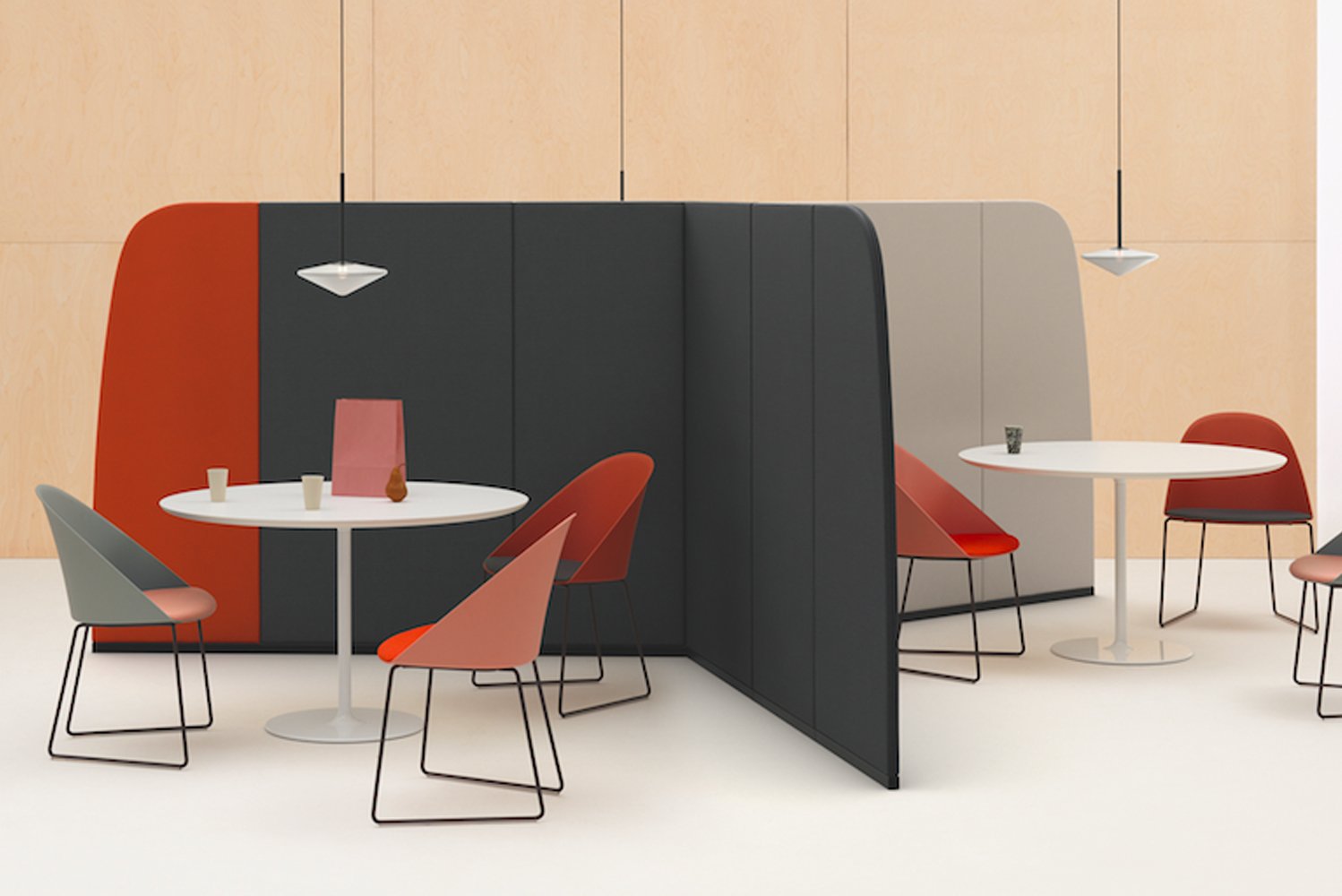 Arper launched Paravan a modular partition system that is versatile to fit in an array of settings 