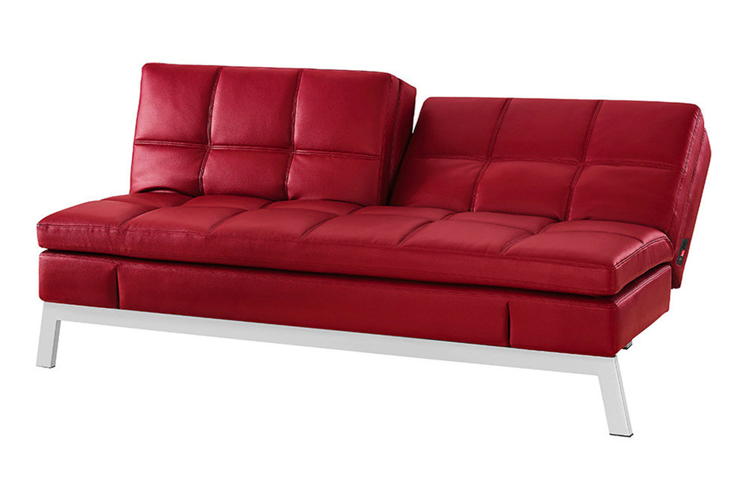 Gjemenis mid-century-modern-inspired couch has four USB ports and two 110-volt sockets as part of the furniture 