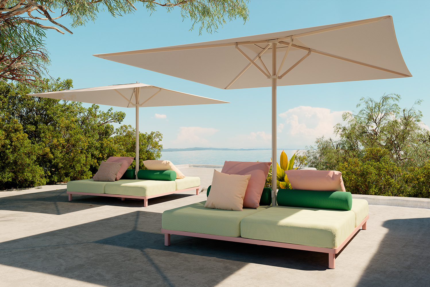 Konstantin Grcic relaunched the Meteo parasols 