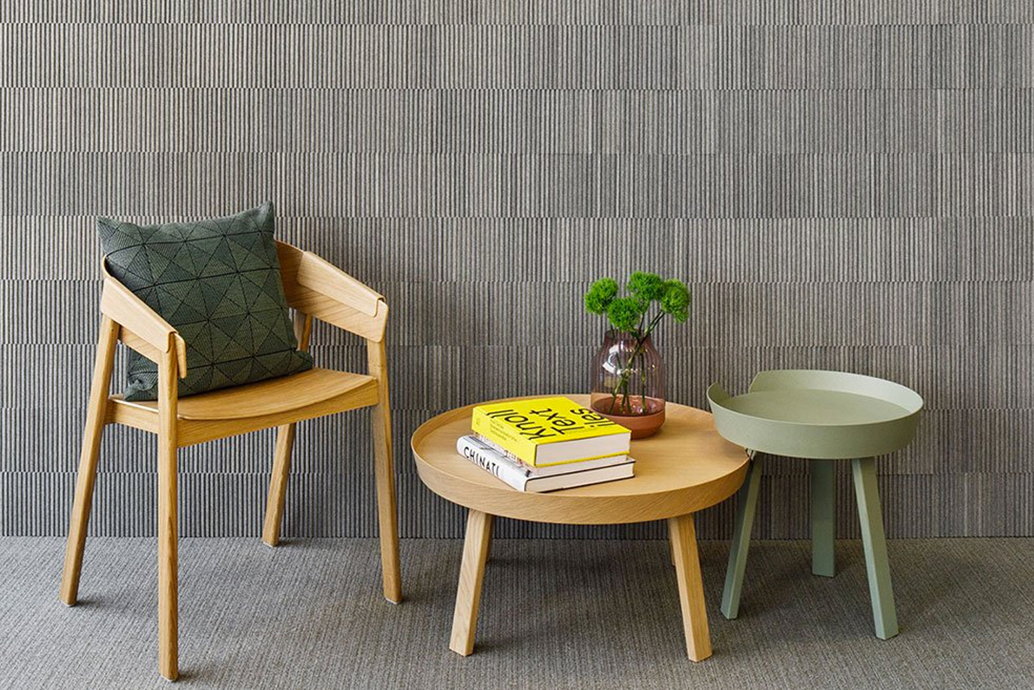 FilzFelt launched Ribsy an acoustic tile-based system for wall-to-wall installations 