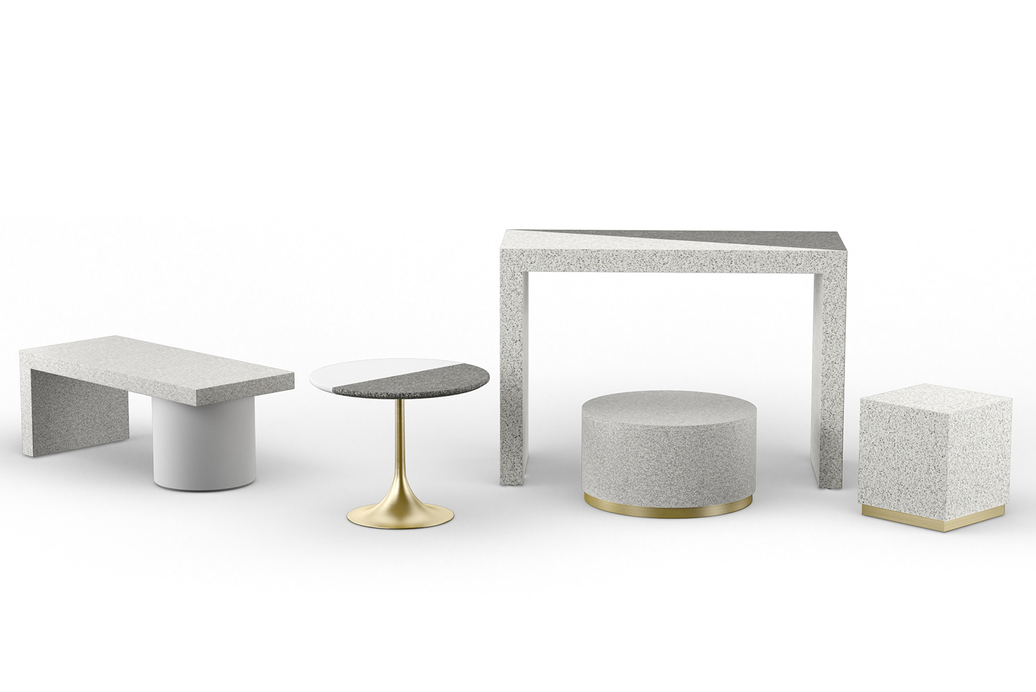 Futrus Solutions with Corian Design debuted the Vivo Terrazzo furniture collection 