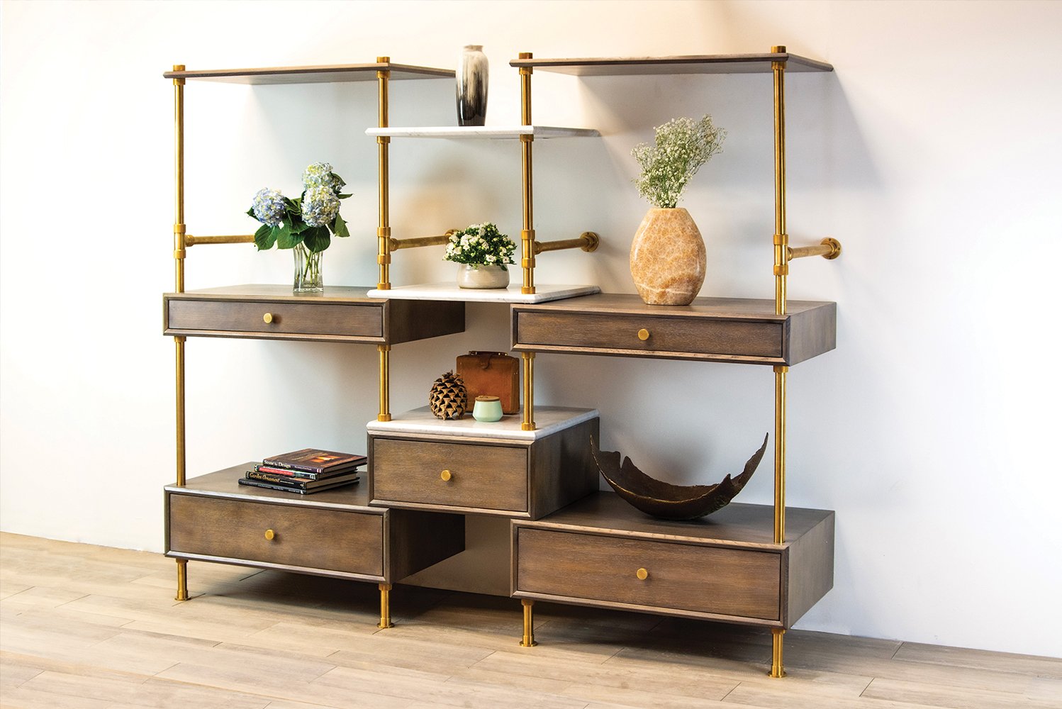 Stone Forest introduced its first furniture piece the Elemental storage wall etagere 