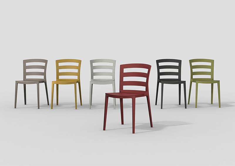 The chairs are available in six trending but muted tones