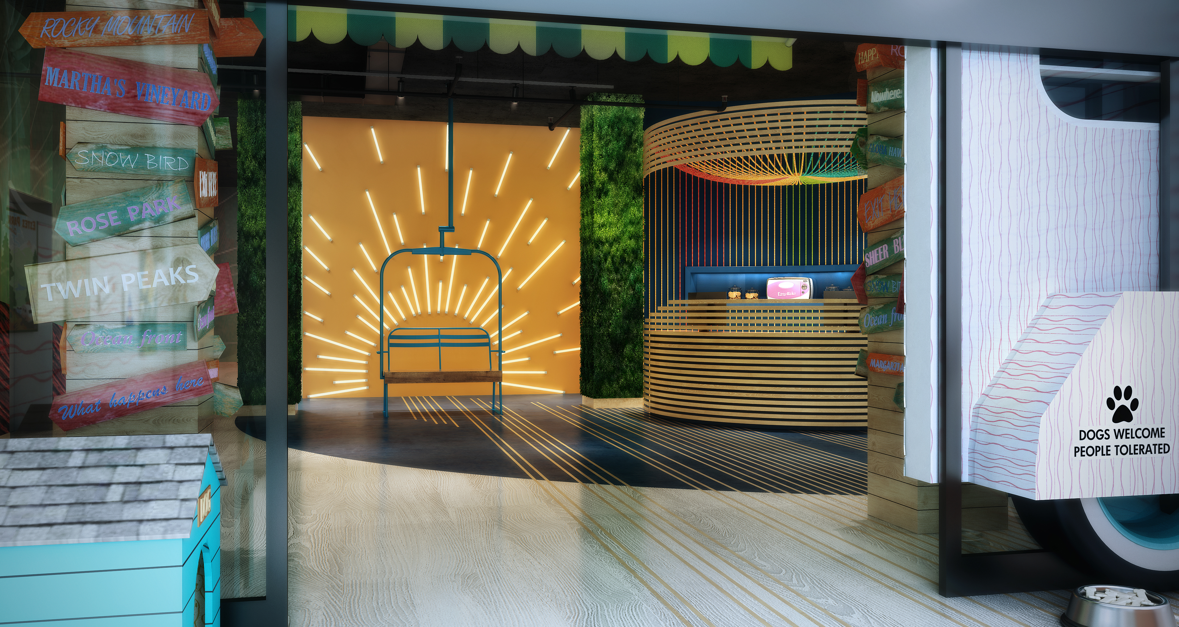 The updated space combines function and aesthetic to create sensory moments that guests can tie to childhood memories