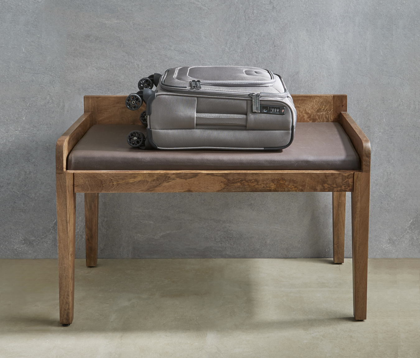 The Bassa unit doubles as a luggage storage bench