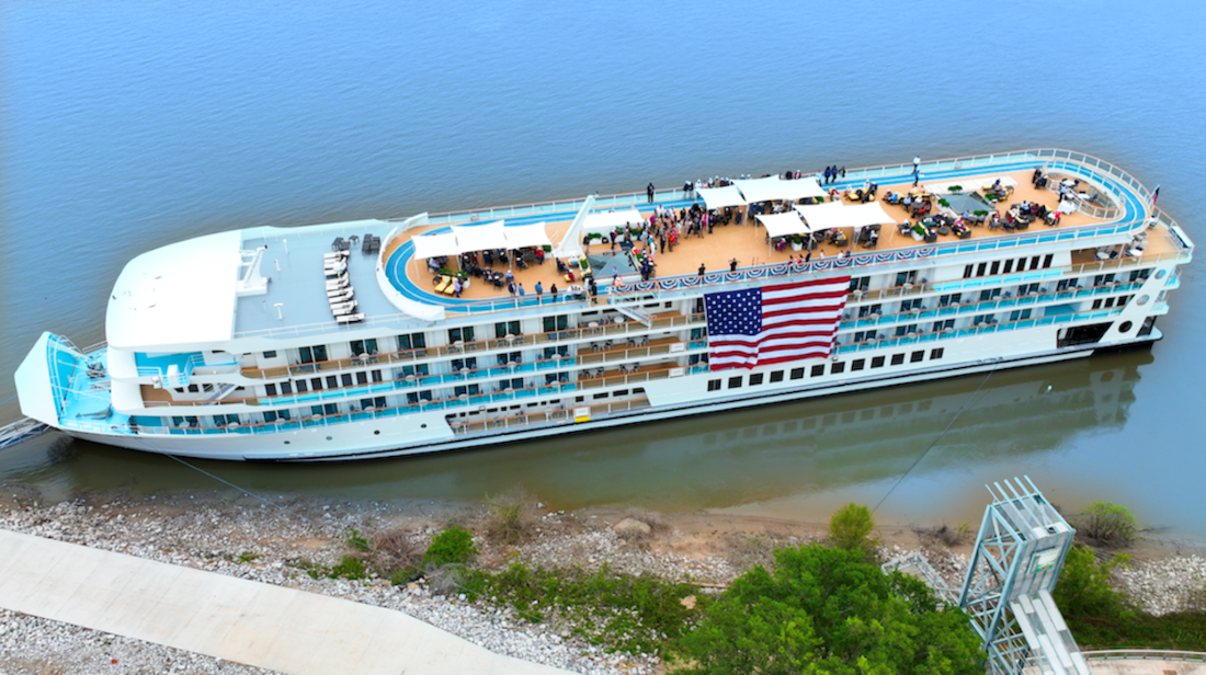 A birds-eye view of the new American Serenade christened earlier this week on the Mississippi River