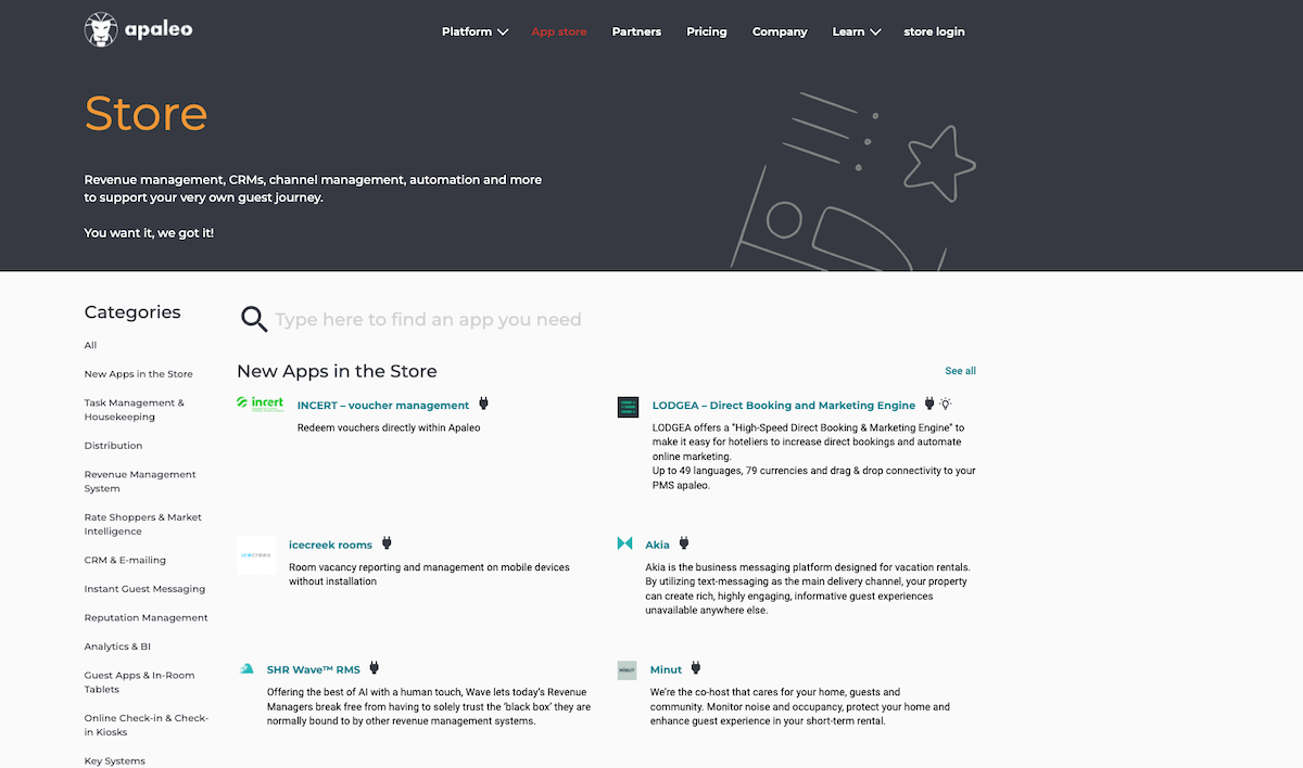 Apaleo app store