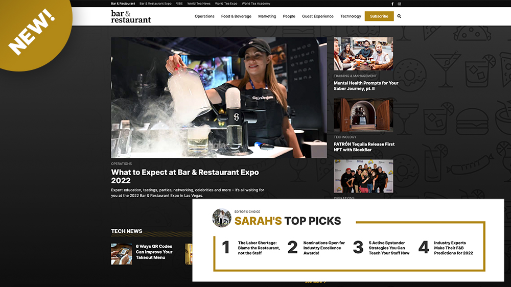 The new Bar  Restaurant website