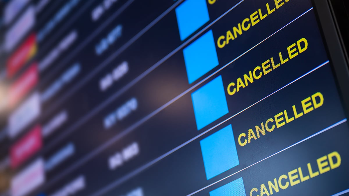 Airline timetable canceled flights