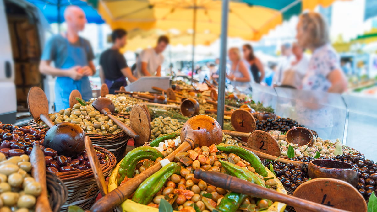 Food market in France
