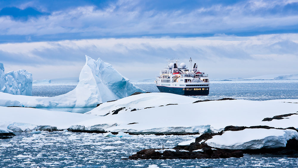 cruise ship in Antarctica