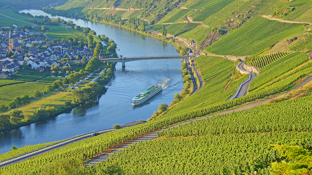 River cruise ship on the Moselle in Germany