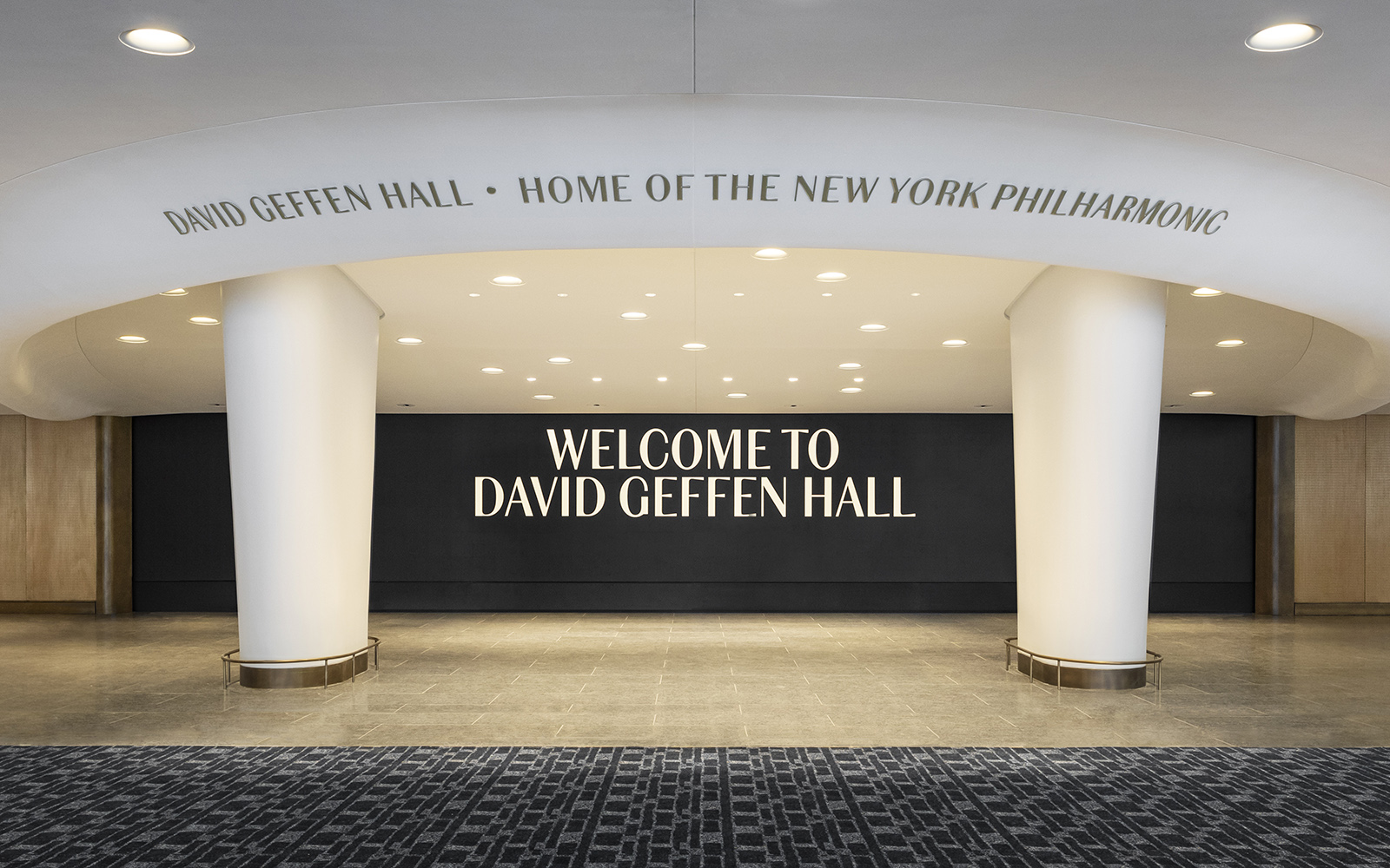 Hauser Digital Wall in the lobby at David Geffen Hall