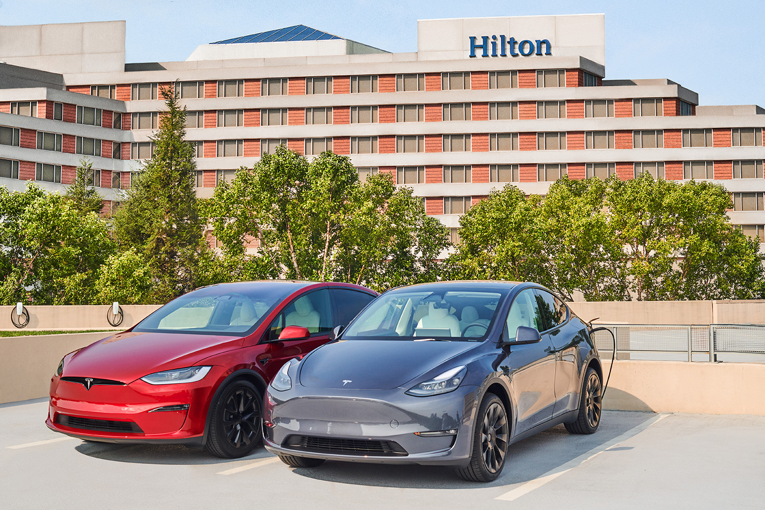 Hilton Tesla chargers