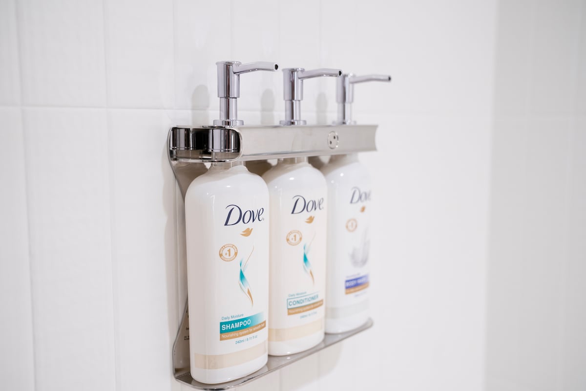 Organizer Wall Mounted Bath Shampoo Conditioner Liquid Soap Dispenser White  for sale online