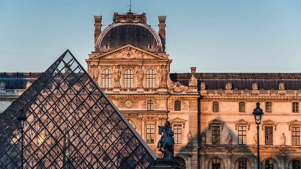 The glass pyramid of the Louvre