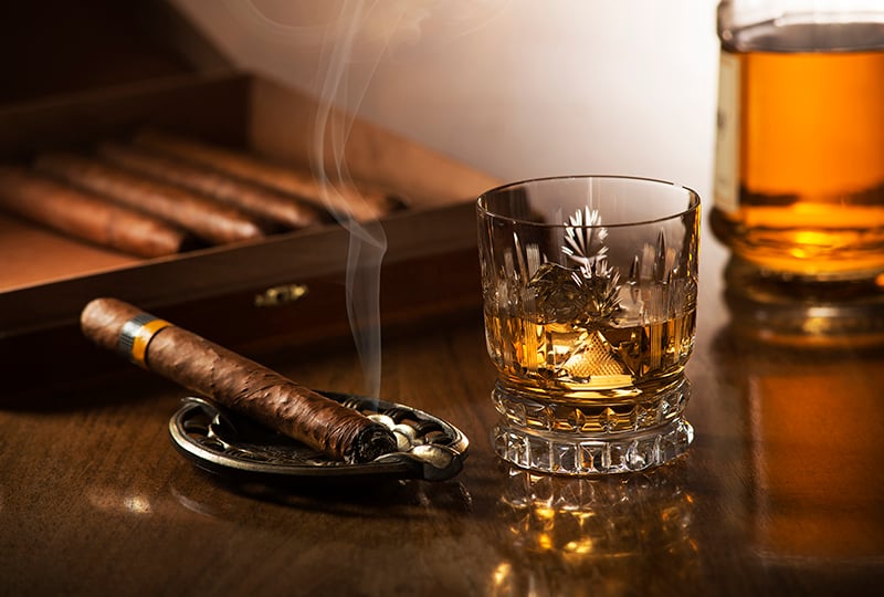 whiskey and cigar 