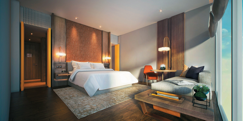 Andaz Singapores 342 guestrooms come with floor-to-ceiling windows a complimentary minibar and Wi-Fi