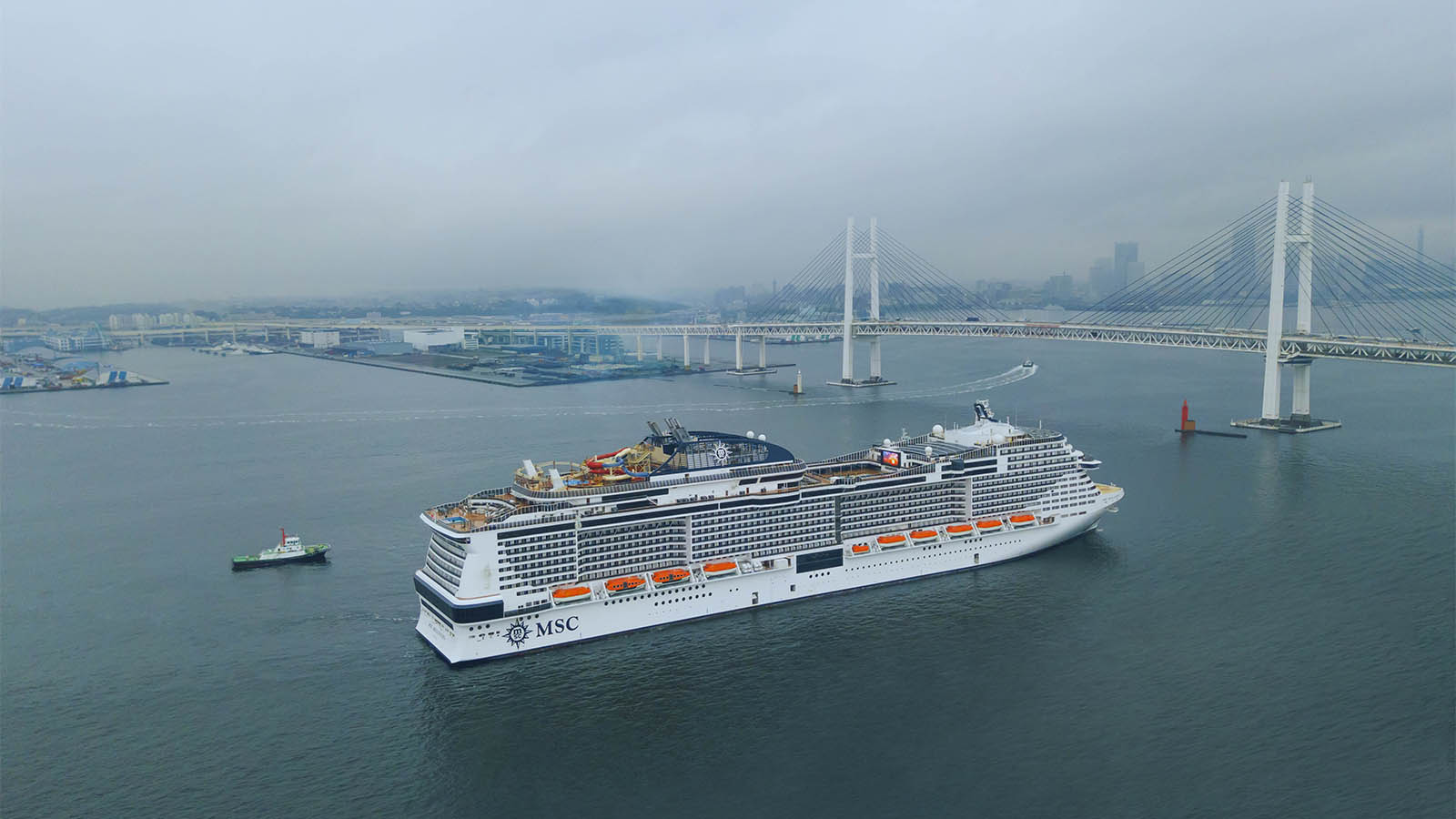 MSC Bellissima arriving in Yokohama port