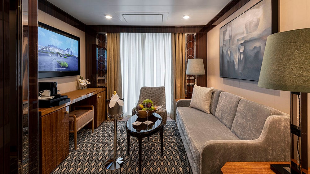 Atlas Ocean Voyages World Navigator Navigator Suite Living Room