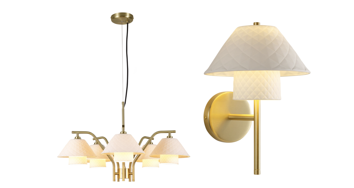 Oxford Double Chandelier and Oxford Double Wall Light