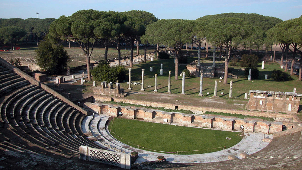 Ostia Antica Amphitheater in Italy