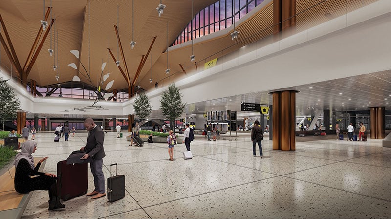 Rendering of the new terminal at Pittsburgh International Airport 