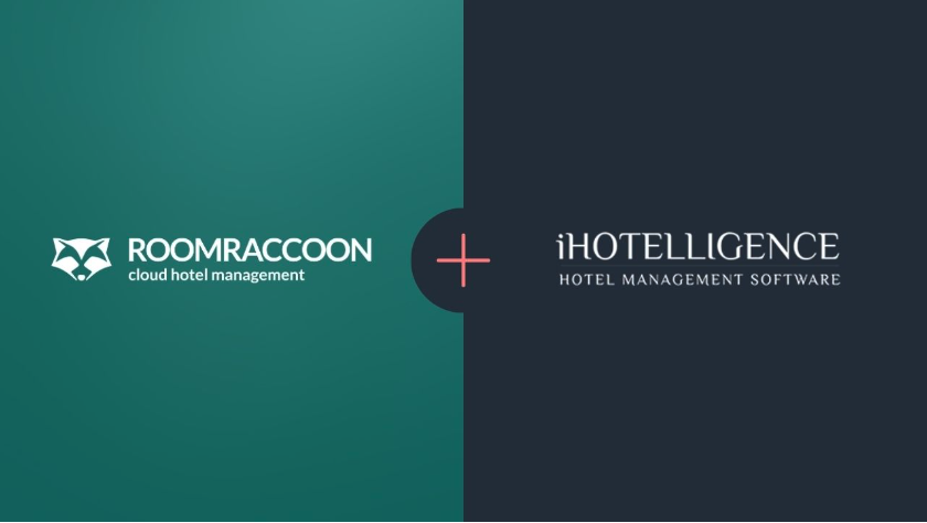 RoomRaccoon logo with iHoteligence