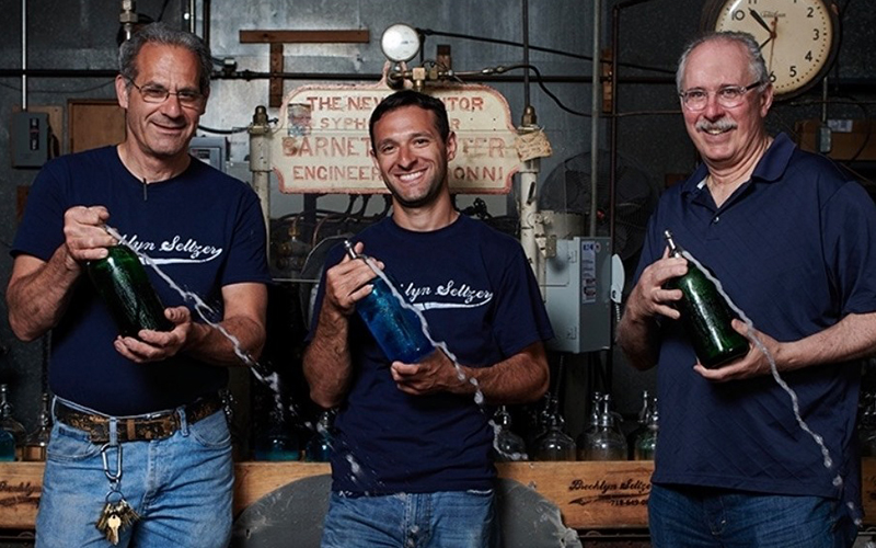 The family behind Gomberg Seltzer Works poses for a picture