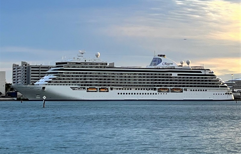 Seven Seas Explorer becomes first Regent Seven Seas Cruises vessel to restart cruising from the US as shown here at PortM
