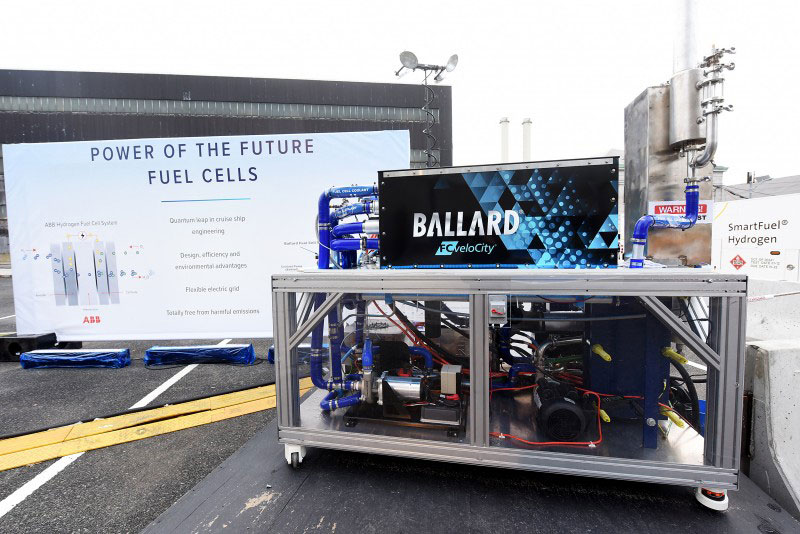 A fuel cell provided some of the power for Royal Caribbean Cruises Ltds Excalibur technology reveal event 