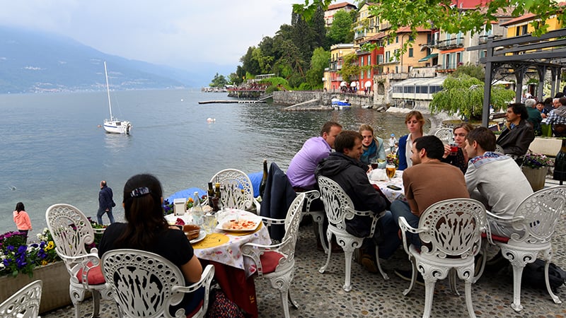 Lakeside dining in Varenna Italy