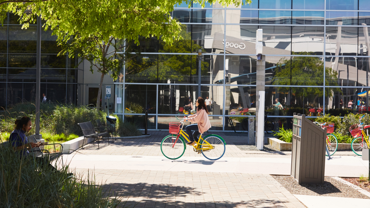 Biking on Google campus