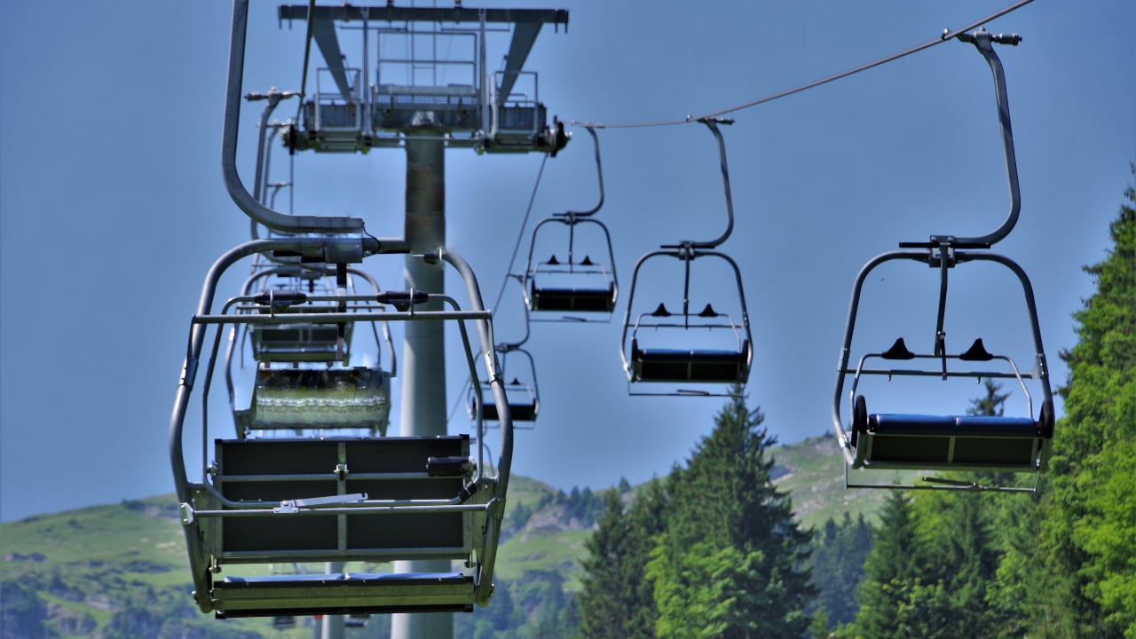 chairlift and trees