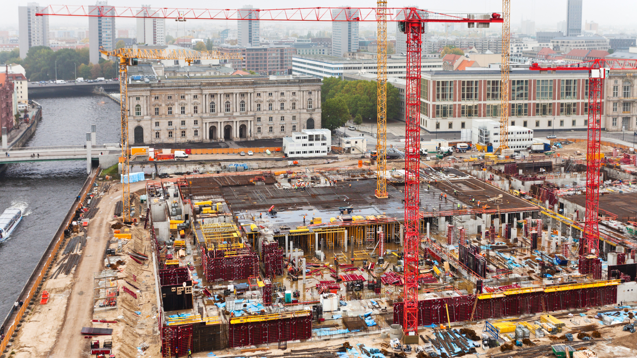 view of urban construction site in Berlin