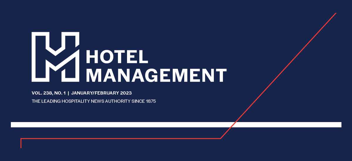 Hotel Management logo on a blue background
