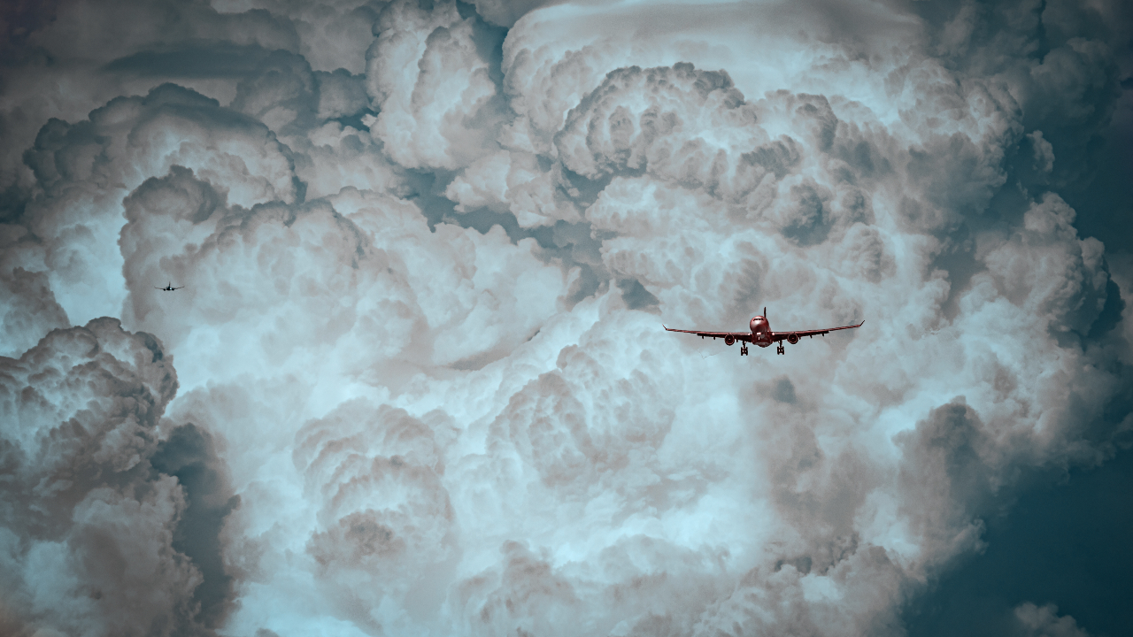 Aircraft in clouds