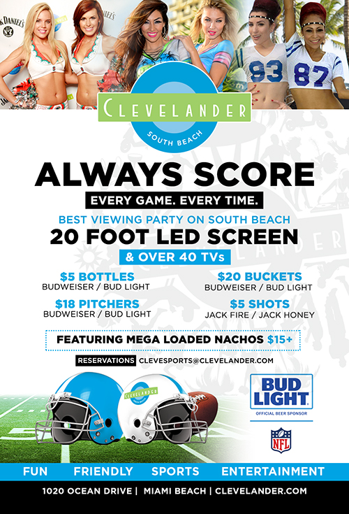 Always Score at Clevelander South Beach - Sports bar promotions