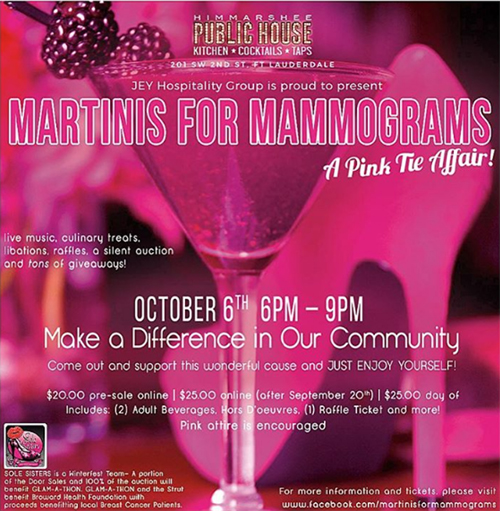 Martinis for Mammograms at Public House - Sports bar promotions