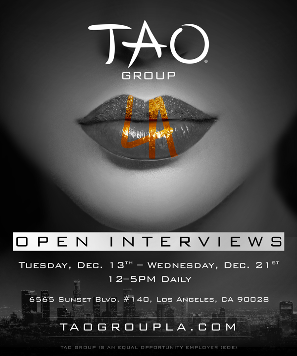The TAO Group is hiring in LA on December 13, 2016  -TAO Group LA