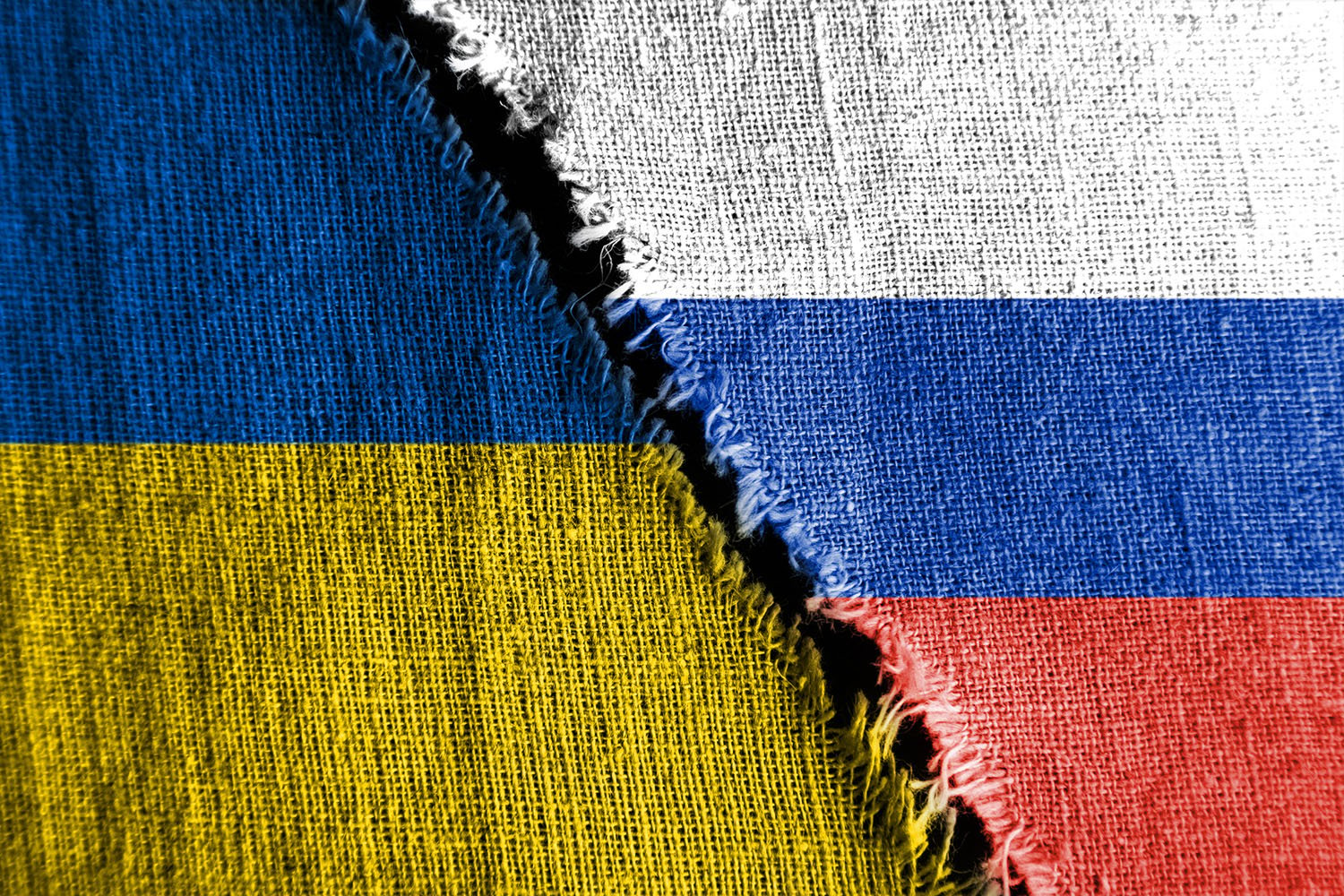 Russia Ukraine flags