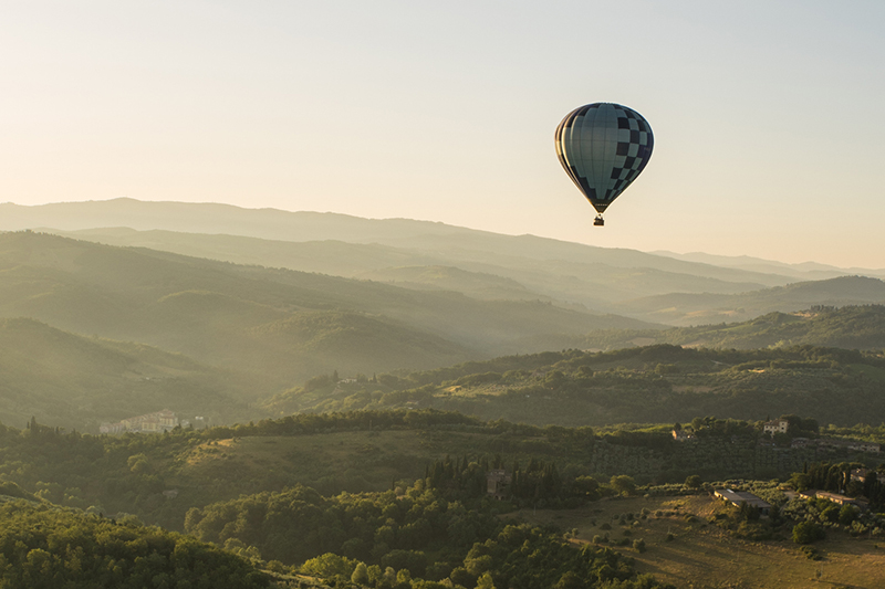 Hot air balloon in Tuscany Italy