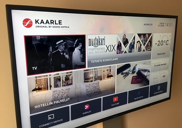 Original Sokos Hotel Kaarle installs Hibox smartroom TVs