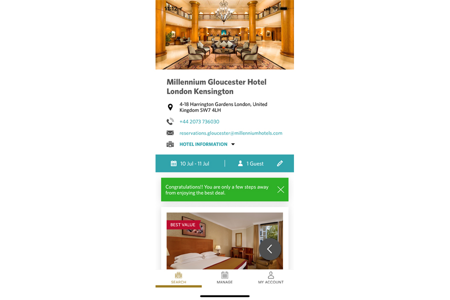Millennium Hotels and Resorts app