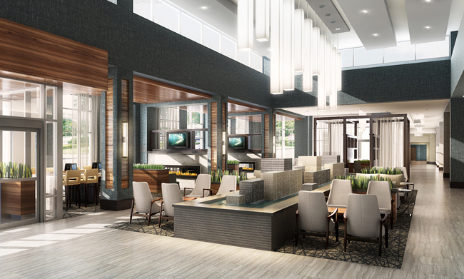 rendering of a hotel lobby