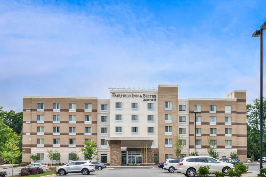 The front exterior of Fairfield Inn  Suites by Marriott Raleigh Cary